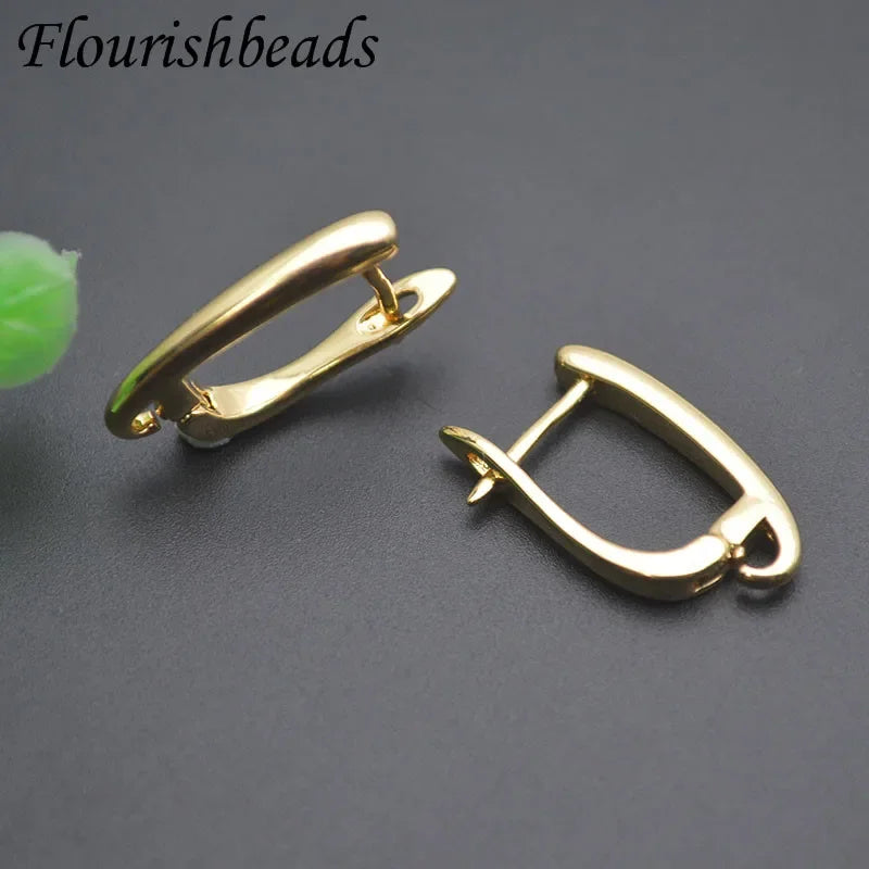 18k Gold Color Anti Fading Smooth Earring Hooks Shvenzy for Women DIY Wedding Christmas Earrings Jewelry Accessories 30pcs/lot